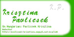 krisztina pavlicsek business card
